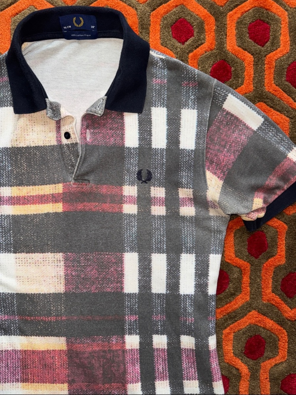 MAKE OFFER! RARE Fred Perry Men's Plaid Short Sleeve Polo - Men's 38 Sm Digital